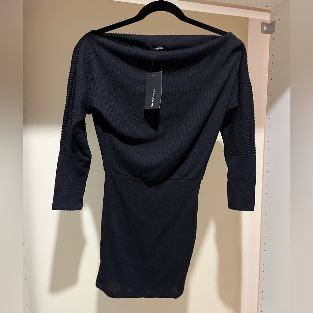 Fashion Nova Off the Shoulder Knit Mini Dress